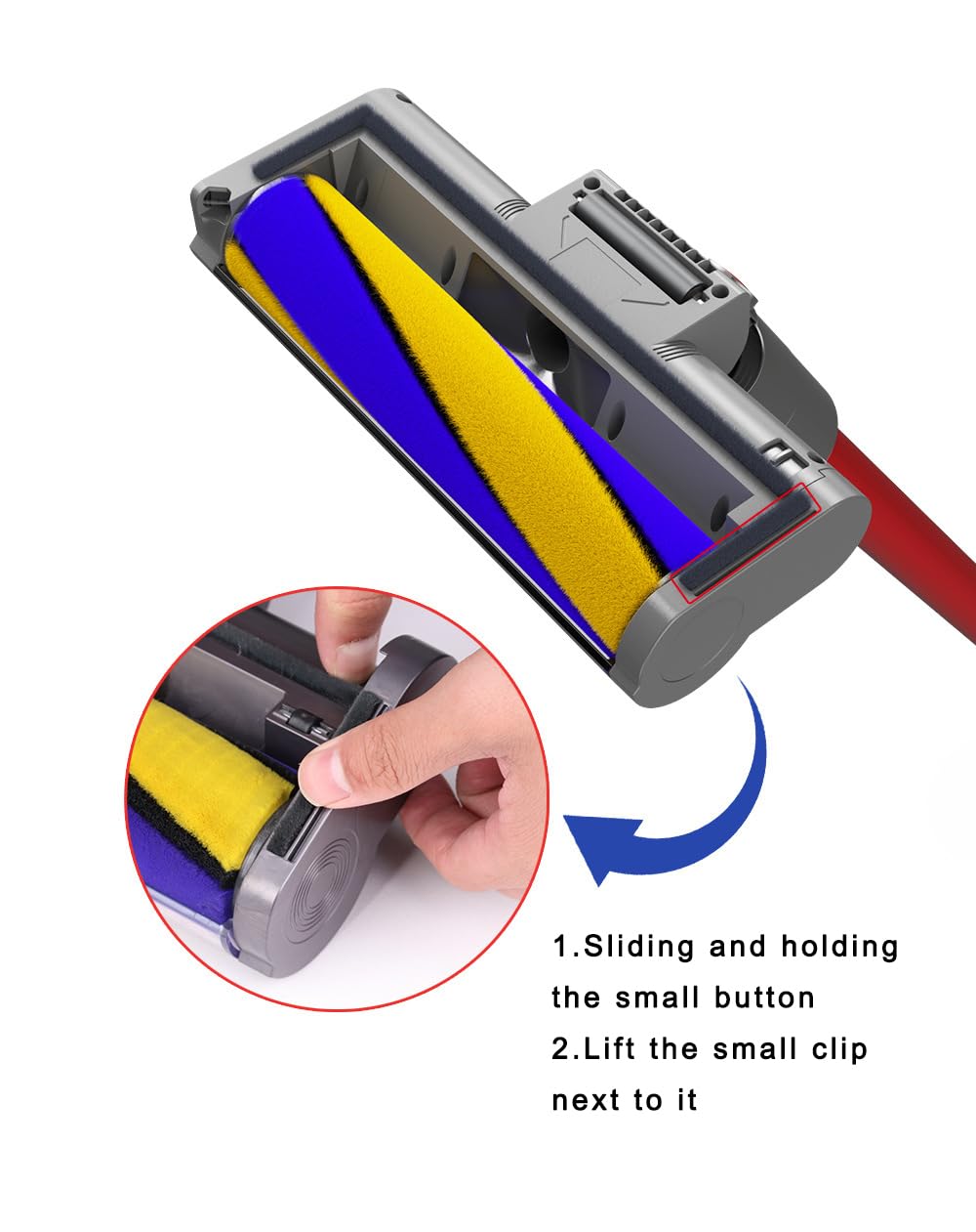 Updated Dust Detect Vacuum Attachment for Dyson G5 V15 V11 V10 V8 V7 Cleaner, Hardwood Floor Head Soft Roller Brush Replacement Accessories Part with Optical Green Light–Enhanced Power,Speed,Lifespan