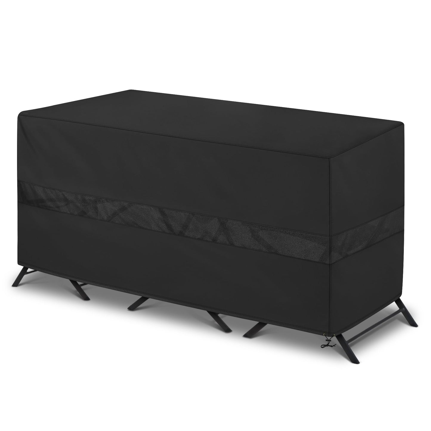 SunPatio Bistro Set Cover Waterproof, Outdoor Patio 3 Pieces Furniture Set Table and Chairs Cover with Air Vent, UV & Rip & Fade Resistant, All Weather Protection, 65"W x 28"D x 30"H, Black