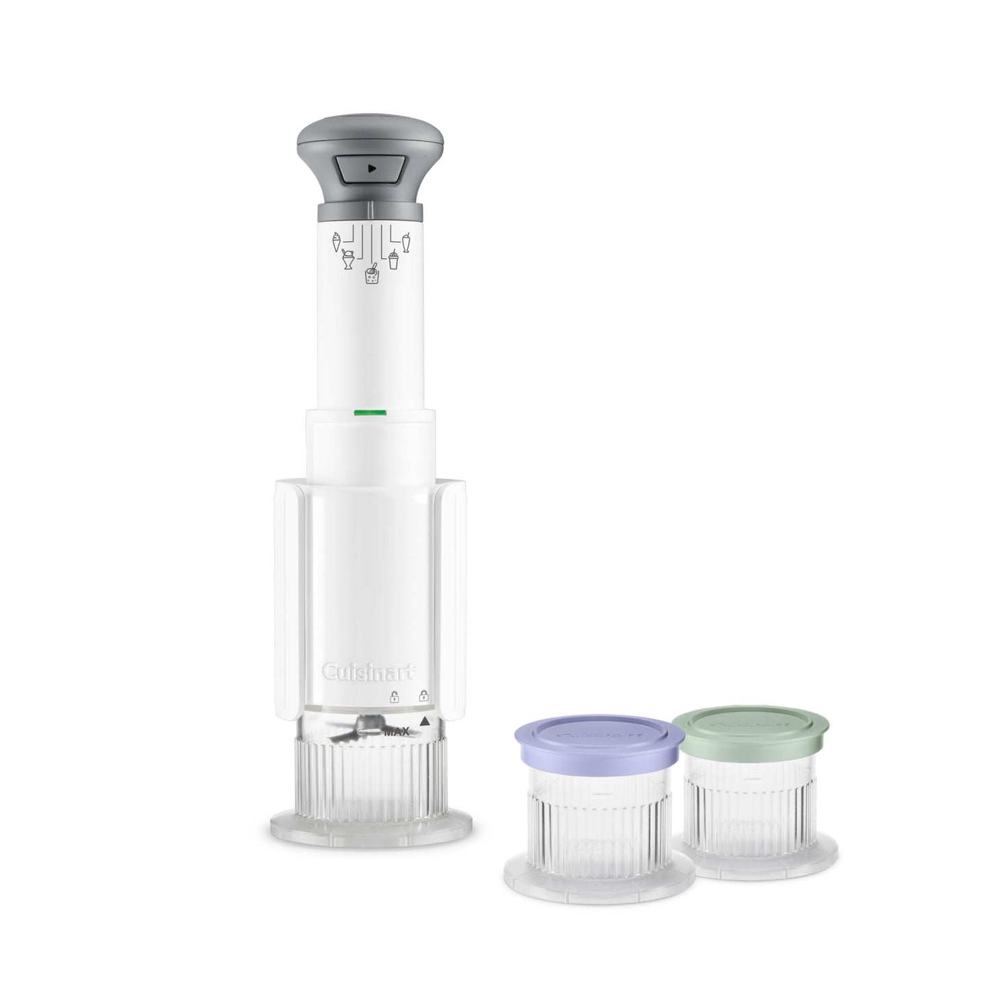 Cuisinart FastFreeze 5-in-1 Ice Cream, Sorbet, Milkshakes, Slushies and Mix-In Frozen Dessert Maker, Compact Machine, Easy to Use, Includes 3 Mixing Cups with Lids (ICE-FD10C)