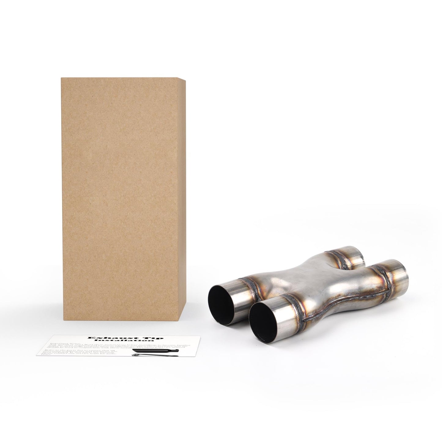 Richeer 2.5 Inch Exhaust X Pipe, 2.5" Inlet 2.5" Outlet 12" Overall Length Stainless Steel Universal Exhaust Pipe Dual 2 1/2 Inch Crossover X Pipe, Weld On