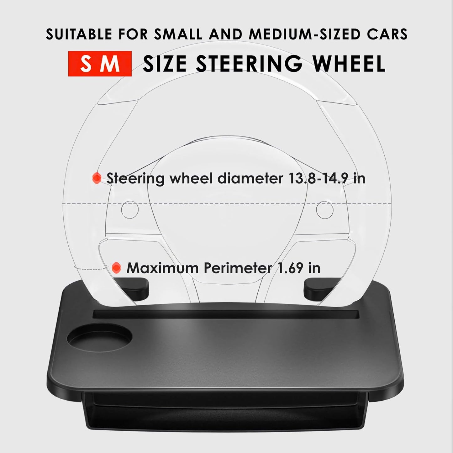 2-in-1 Steering Wheel Desk - Steering Wheel Tray Table with Seat Gap Filler Organizer | Car Food Tray for Driver | Car Desk for Laptop & Eating - Work Road Trip Essentials Accessories