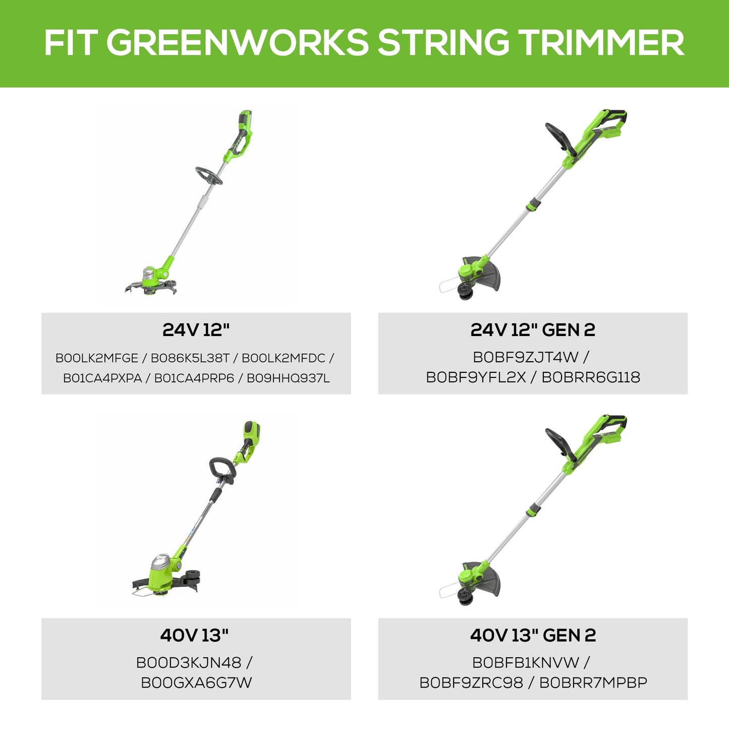 Greenworks 0.065" Single Line Auto-Feed String Trimmer Spools (6-Pack) + Replacement Spool Cover