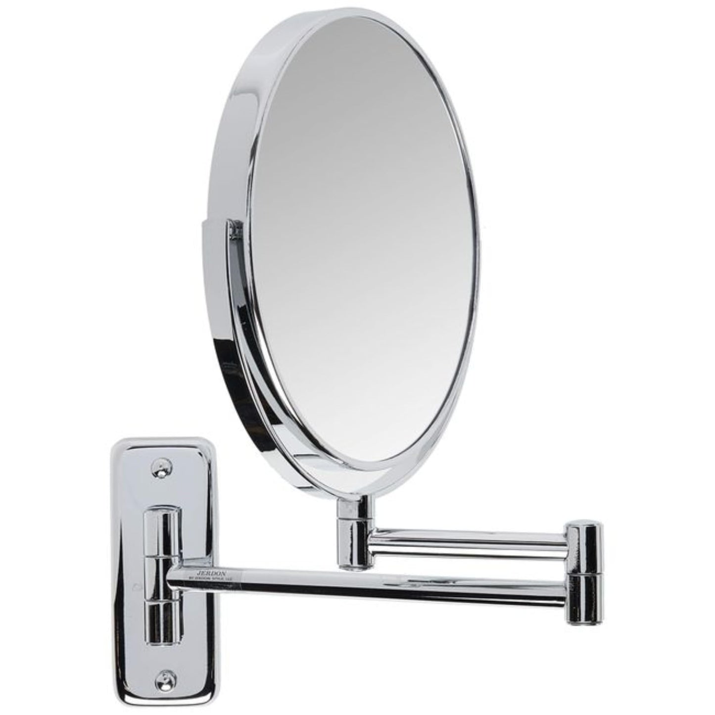 Jerdon JP7808C 8-Inch Two-Sided Swivel Wall Mount Mirror with 8x Magnification, 13.5-Inch Extension, Chrome Finish