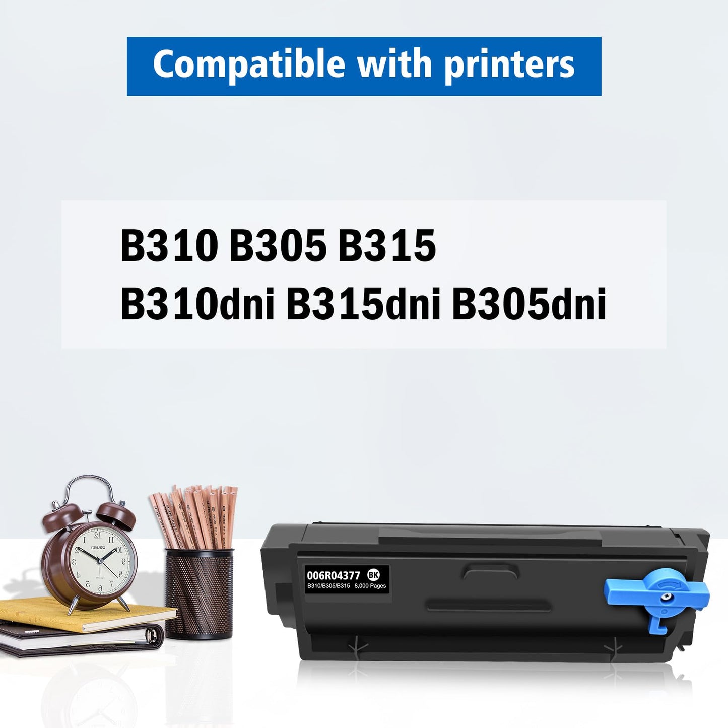 Aseker B310 B305 B315 Black Toner Cartridge with New Chip 006R04377 Remanufactured for Xerox B310dni B315dni B305dni Printer High Capacity 8000 Page Yields ( Black*1 )