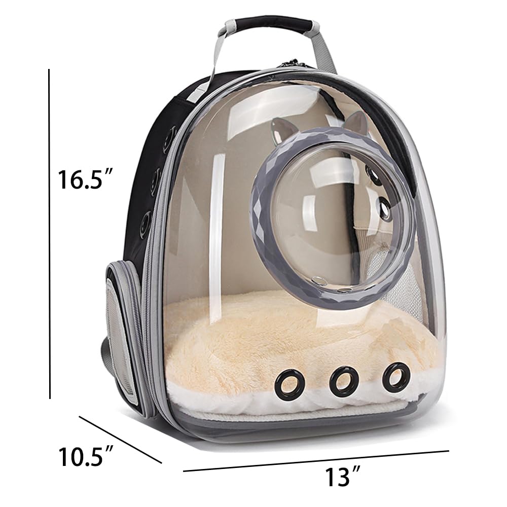 LAIRIES Cat Backpack Carrier, Pet Backpack for Small Medium Cat Puppy Dog Fit Pet Up to 12 Pounds Bag Space Capsule for Travel Hiking Outdoor