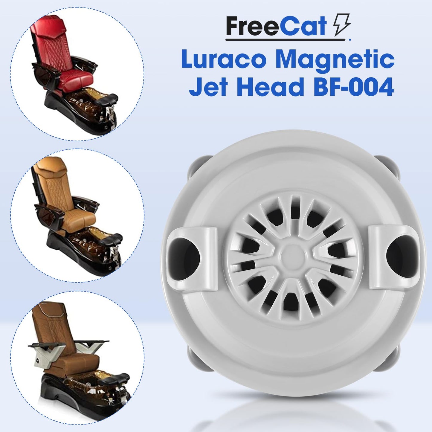 freecat Pipeless Magnetic Jet Head,4 Pin Replace for Jet Head Motor BF-004,Pedicure SPA Tub Contains Propeller and Cover