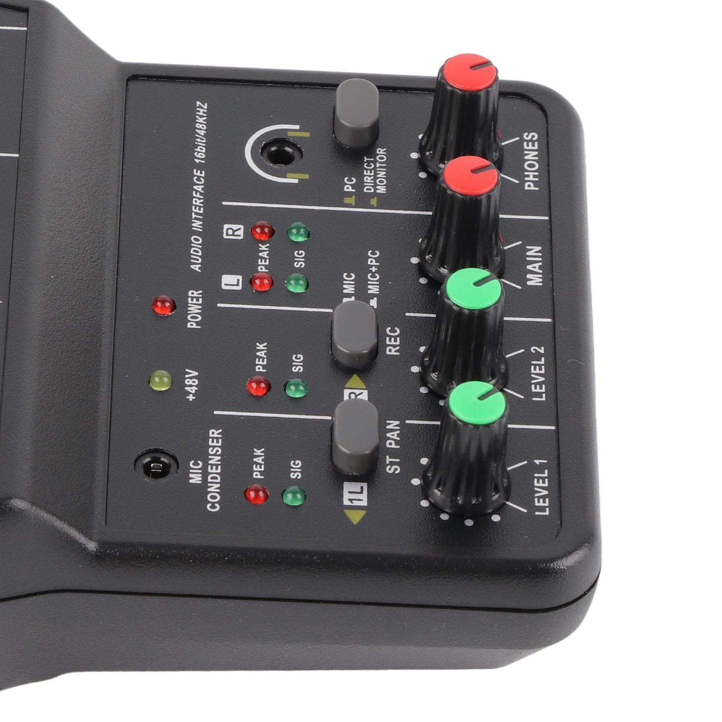 Mixer, Console, USB, 2-Channel Audio Mixer, 48V Power Compact Mixing Console, for Music Recording, Home Karaoke, Internet Karaoke