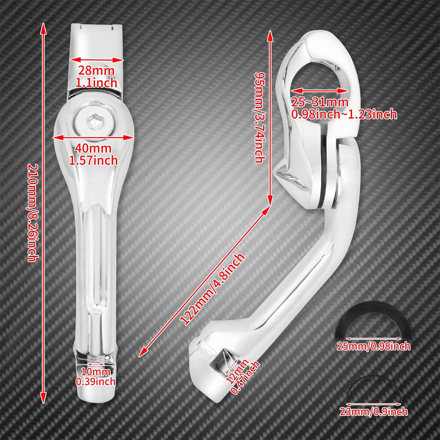 HCmotorku Motorcycle 32mm 1.25'' Long Angle Highway Pegs Mount Kit Fits For Harley Touring Road King Street Glide Electra Softail Dyna Sportster XL 883 1-1/4'' Engine Guards Chrome,HCUSPE013202