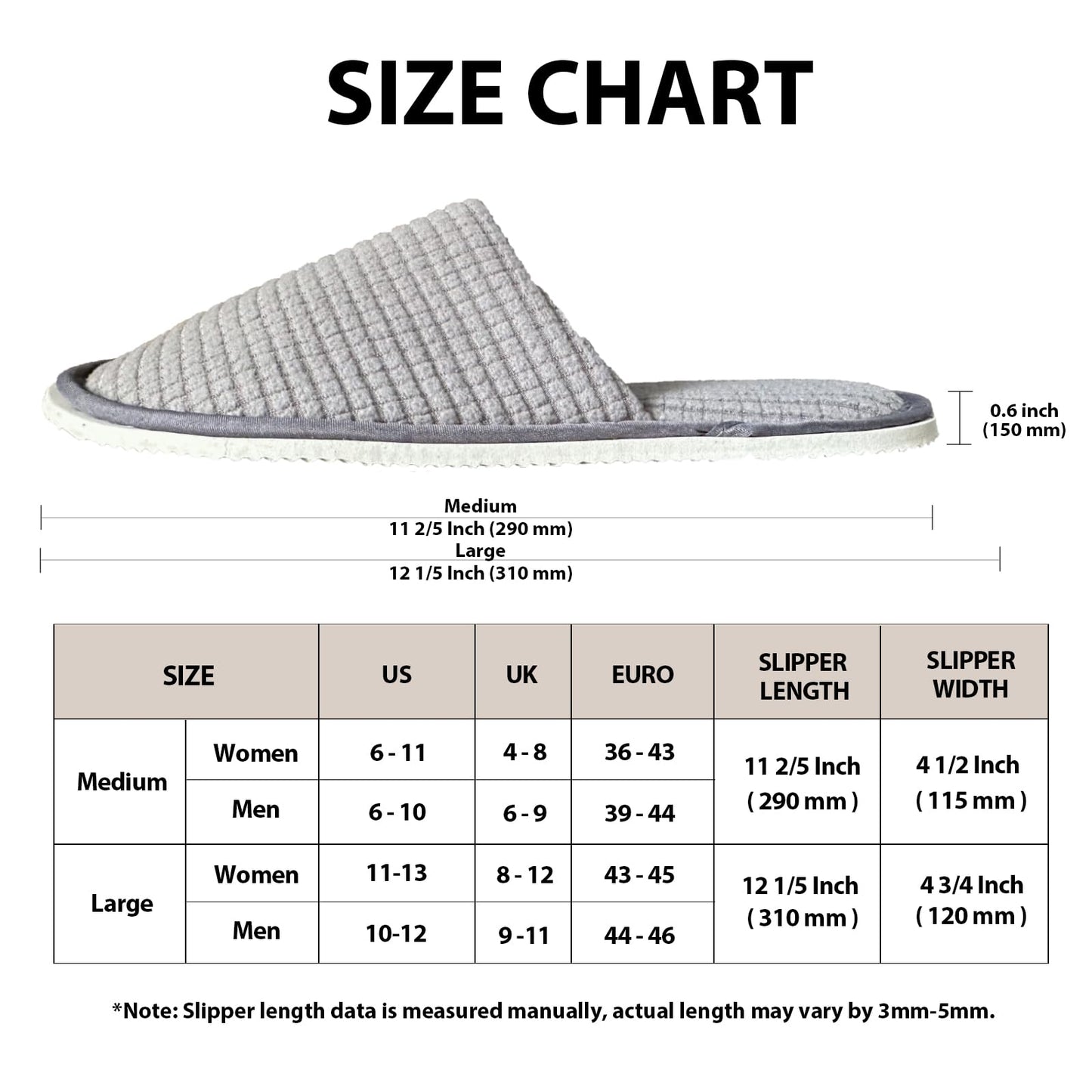 Anmerl 10 Pairs Spa Slippers for Women and Men, Universal Bulk Disposable Hotel Slippers, Non-Slip Washable Breathable Soft Comfortable House Slippers for Guest Wedding Party Travel