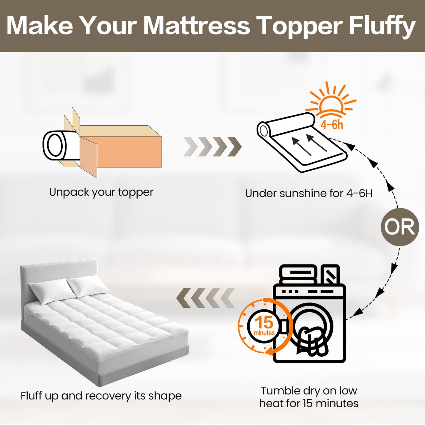 BaliChun Mattress Topper Queen Size Extra Thick Mattress Pad 400TC Cotton Top Cooling Soft Breathable Pillow Top Mattress Cover 8-21" Deep Pocket Fitted Mattress Protector (60x80 Inches, White)