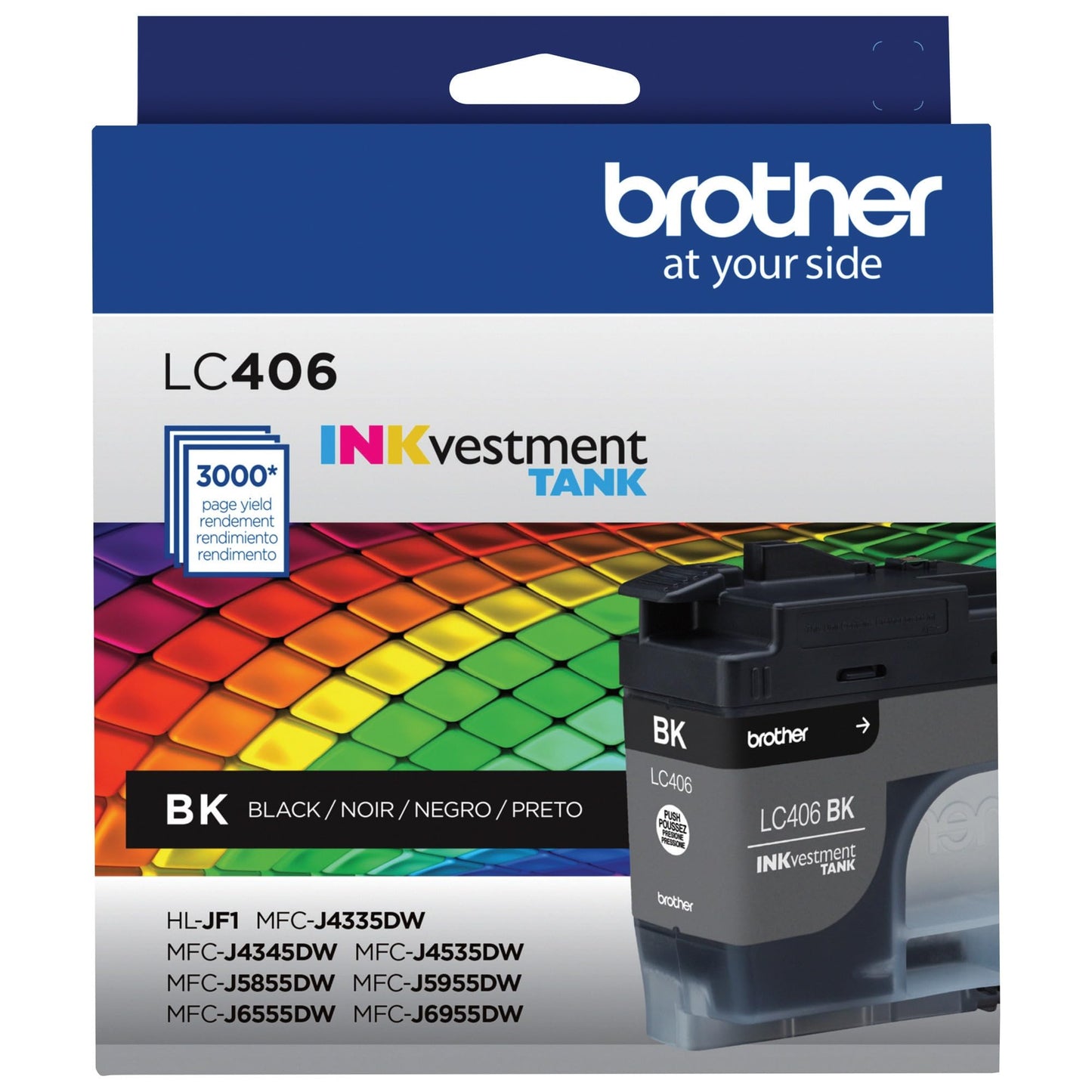 Brother Genuine LC406BKS Standard Yield Black Ink Cartridge, Original Ink Replacement Cartridge, Ink for Brother Inkjet Printers MFC-J4335DW, MFC-J4535DW, MFC-J5855DW