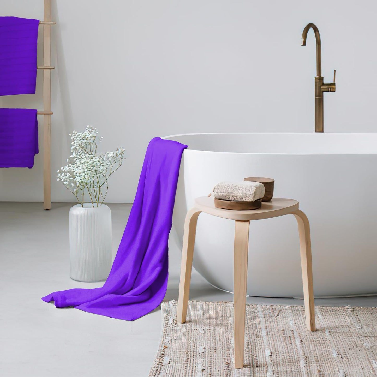 2 Pcs Extra Large Bath Towels, 40 x 80 Inch Oversized Bath Sheets Jumbo Microfiber Ultra Soft Shower Towels for Hotel,SPA,Camping Beach,Bathroom,Highly Absorbent Quick Dry(Dark Purple)