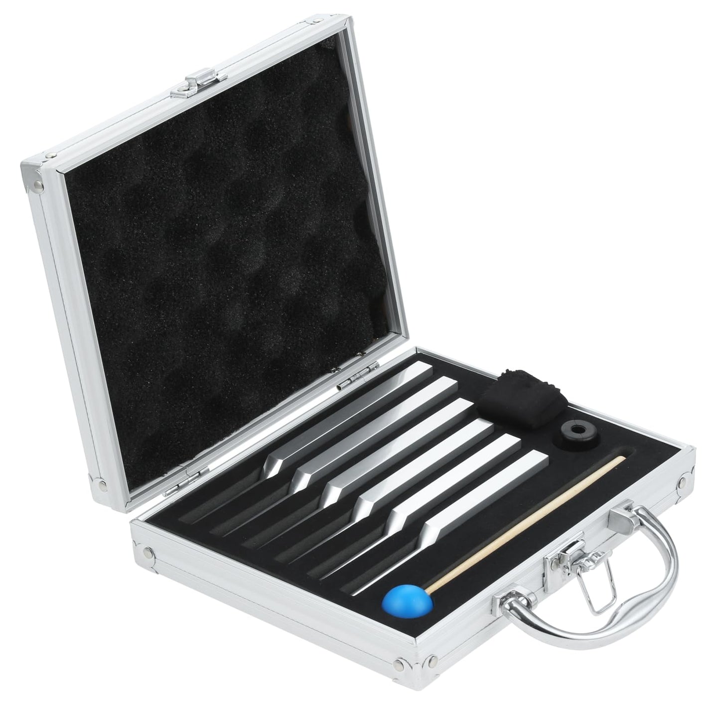 6 Solfeggio Tuning Fork Set for Healing - 396Hz-852Hz Aluminum Alloy Chakra Tuning Forks for Sound & Meditation, Musical Instrument, with Hammer, Rubber Base & Aluminum Box