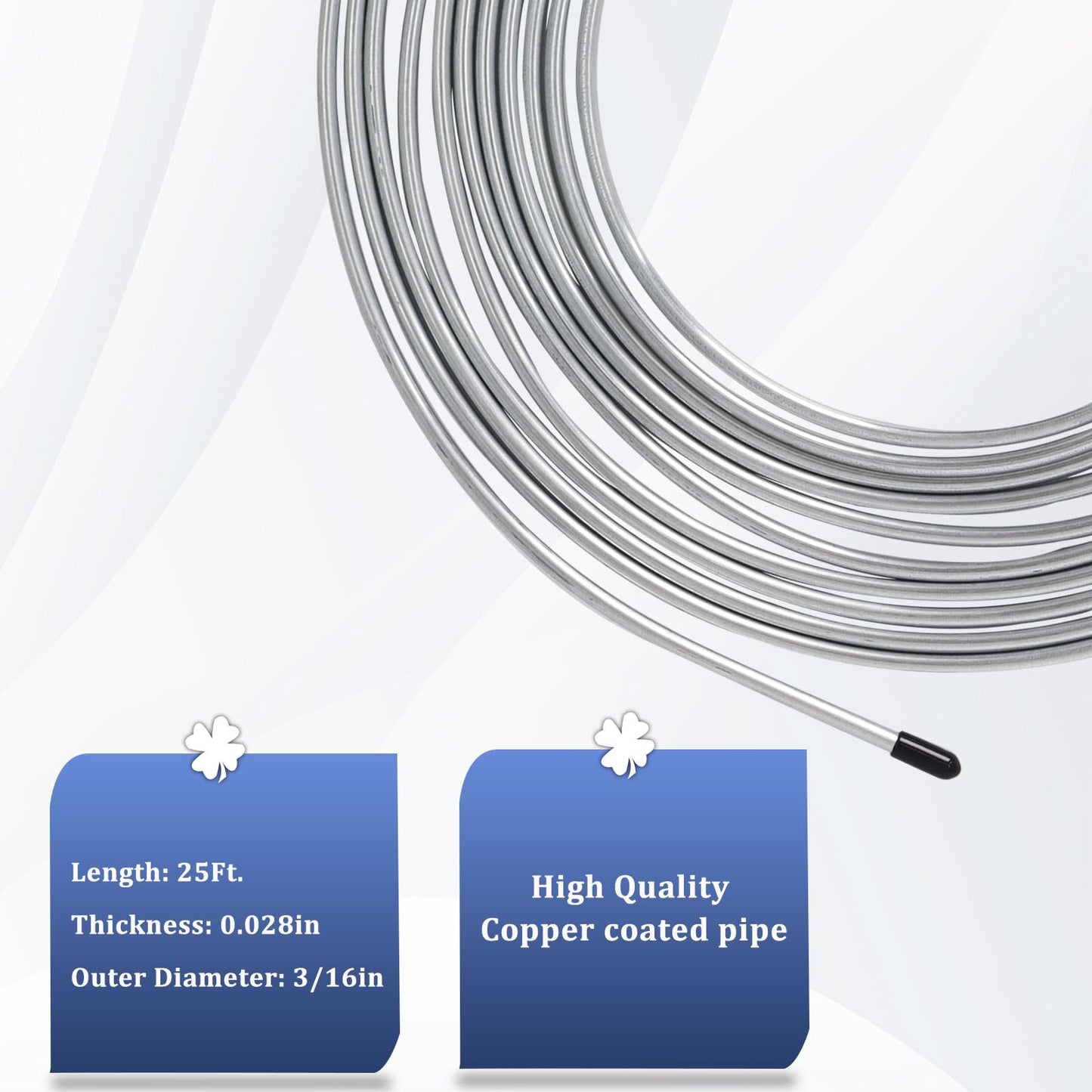 Brake Line Flaring Tool Kit Include 25Ft 3/16" Copper Coated Brake Line Tubing Kit with Fittings(16 Fittings, 2 Unions and 4 Nuts) Brake Tube Bender, Single Flare Tool, Tube Cutter
