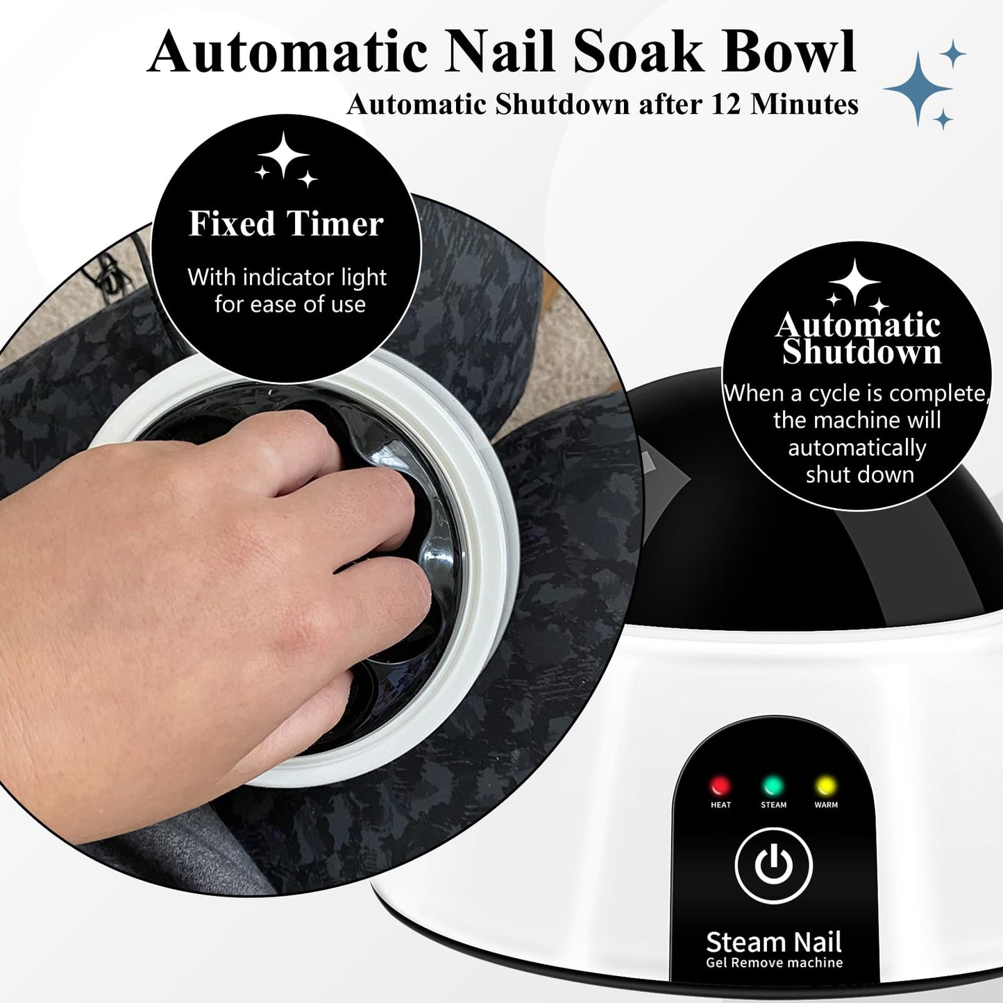 Electric Nail Soaking Bowl Nail Soaker Manicure Soak off Gel Nail Polish Remover Bowl