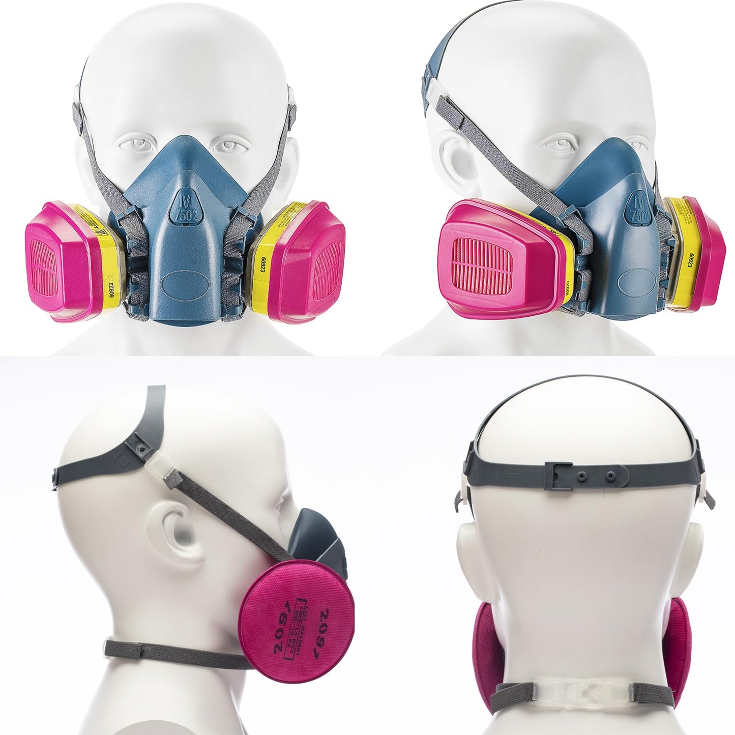 RANKSING 7502 Reusable Face Shield Cover with 60921 and 2097 Filters for Dust, Fumes, Asbestos and Other Particles while Painting, Spraying, Polishing and More, Medium