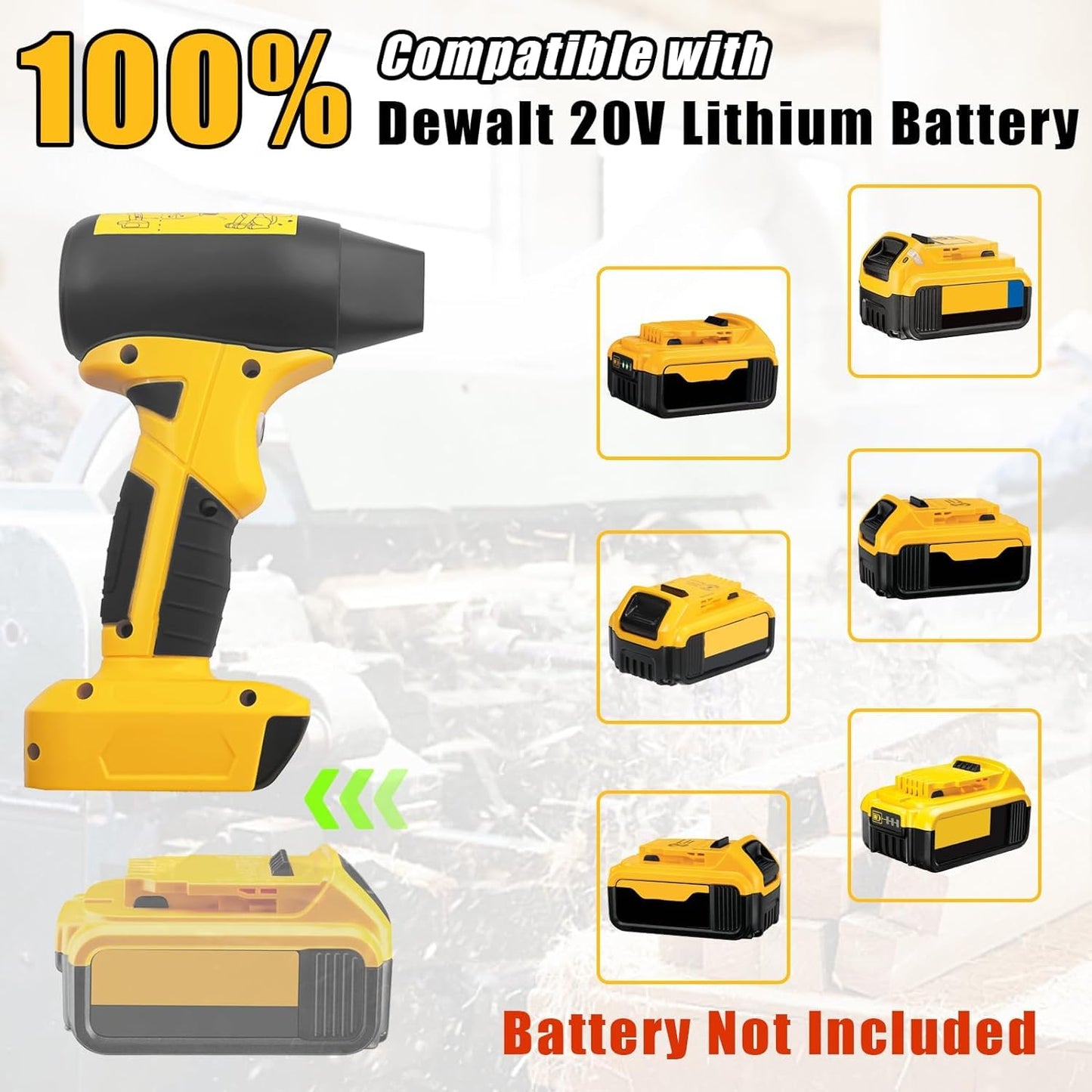 4 Gear 130000 RPM Air Duster Brushless High Speed Motor- Fit for Dewalt 20V DCB200 Max Battery Jet Dry Blower Air Blower for Camping Jobsite & Car-Service