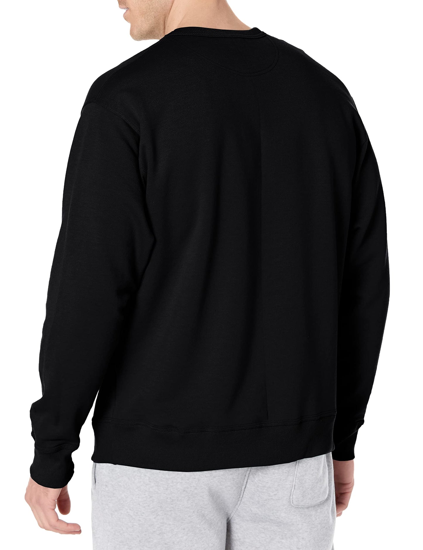 Champion Men's Fleece Crew Sweater, Black, M