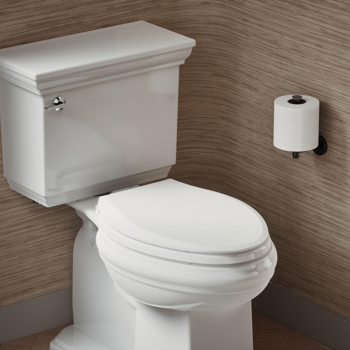 Kohler K-7315-0 Quick-Relase Elongated Toilet Seat White Grip-Tight Cachet, 1,