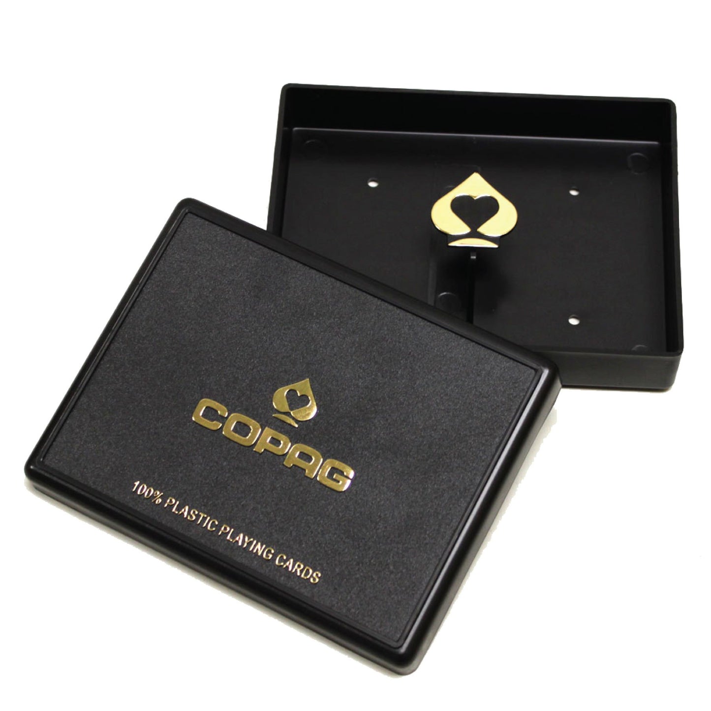 Copag Playing Cards 1546 Elite Design 100% Plastic 1 Set (2 Decks) Black Gold Poker Size Regular Index