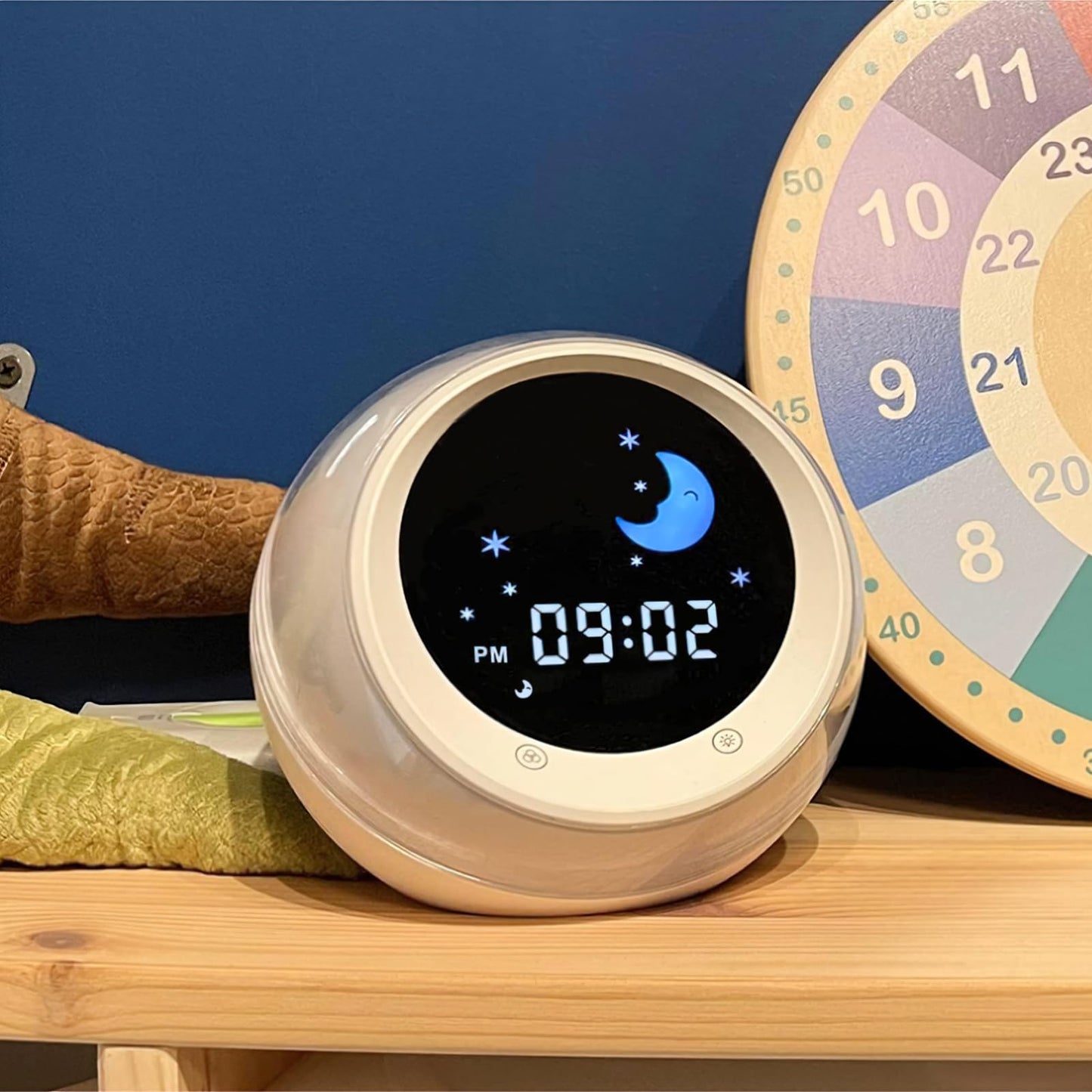 I.Code Sun & Moon Rise Kids Alarm Clock, Children's Sleep Trainer, Sleep Sound Machine, Wake Up Light & Night Light, Teach Kids Day & Night