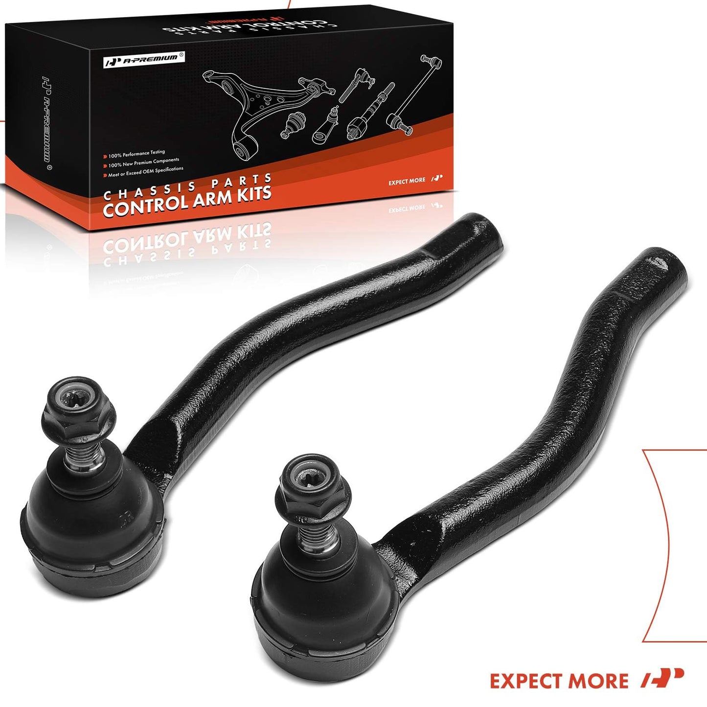 A-Premium 2 x Front Outer Tie Rod Ends, Compatible with Nissan Versa 2012-2022, Versa Note 2014-2019, Micra 2015-2019