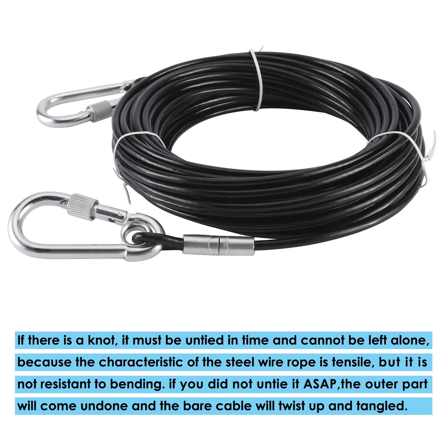 Artilife Heavy Duty 100FT Dog Runner Tie Out Cable Dogs Leash Run Trolley Training Lead for Dogs Up to 300 Pound