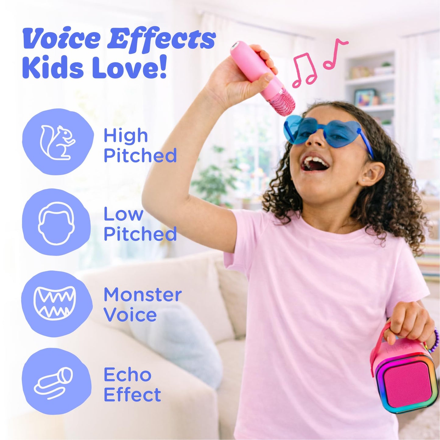 Move2Play, Karaoke Machine for Kids | Includes 20+ Kid Songs | 2 Microphones | Connect with Bluetooth | 3, 4, 5, 6, 7+ Year Old Gift | Toy for Girls, Boys, & Toddler | Birthday Present