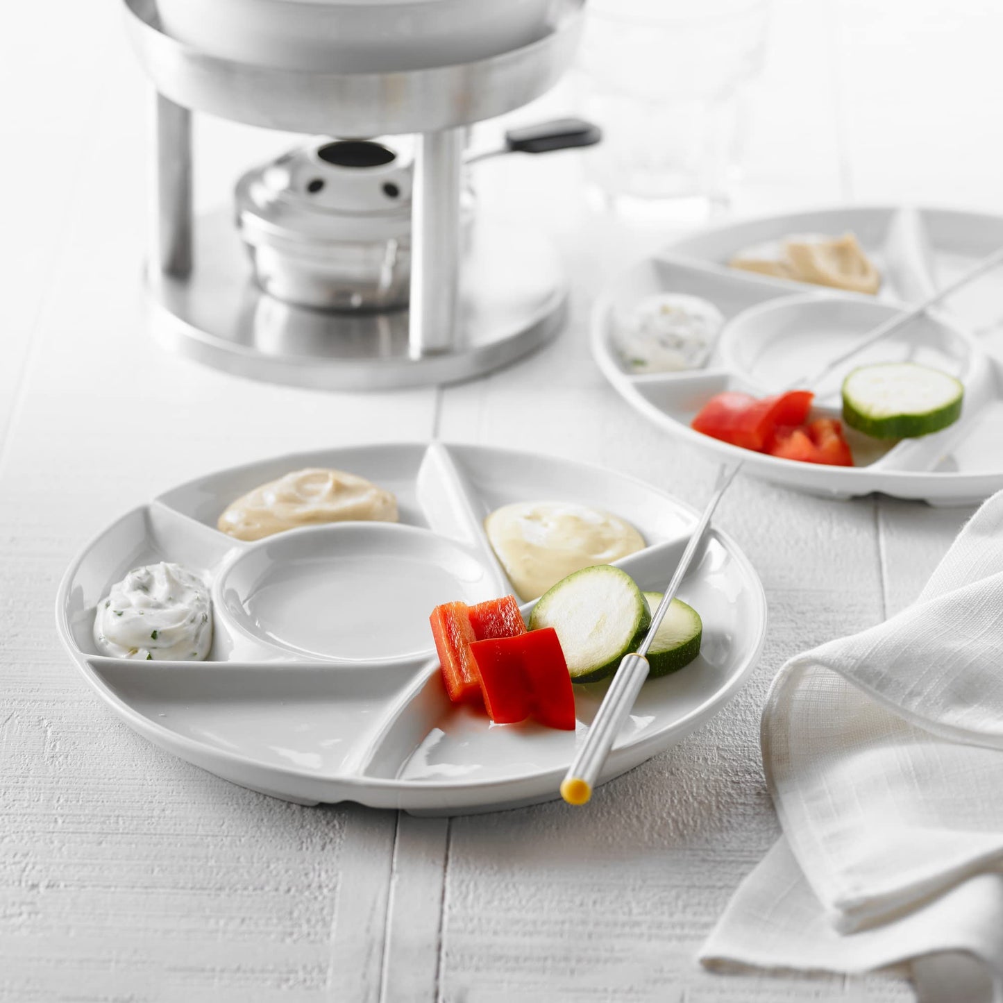 Trudeau Fondue Plates Round - Set of 4