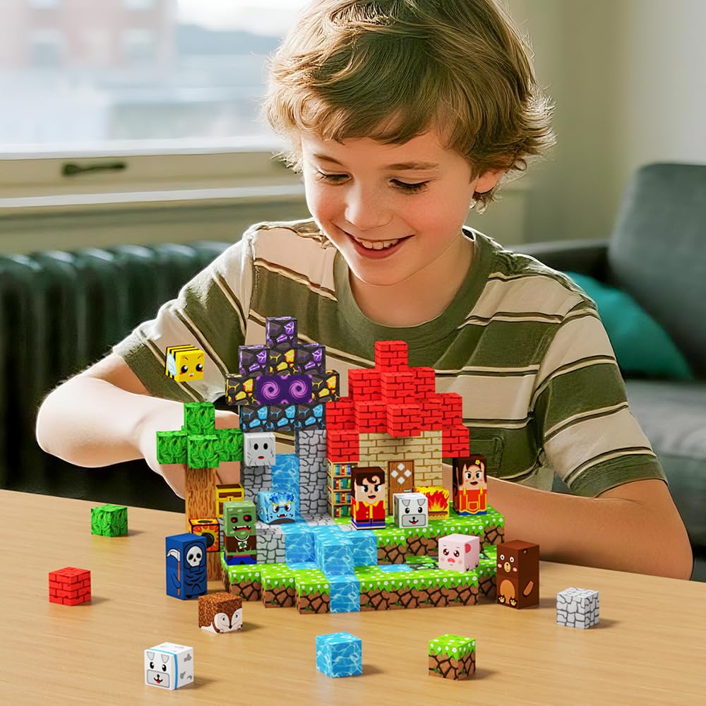 Beamryx 150pcs Magnetic Blocks House and Trees, Magnetic Toys Games for Kids Ages, STEM Toys for Kids Ages 4-8