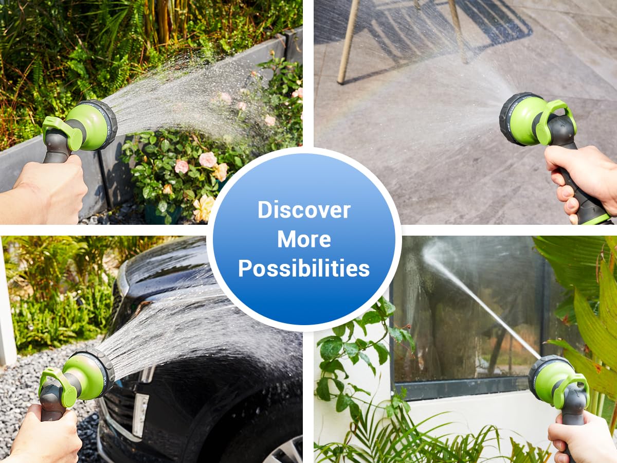 BlueBala Expandable and Flexible Garden Hose 25 FT- Water Hose with Durable Multiple Layer Latex, 8-Pattern Sprayer Nozzle and Standard 3/4" Brass Fittings, No Kinks, Save Space