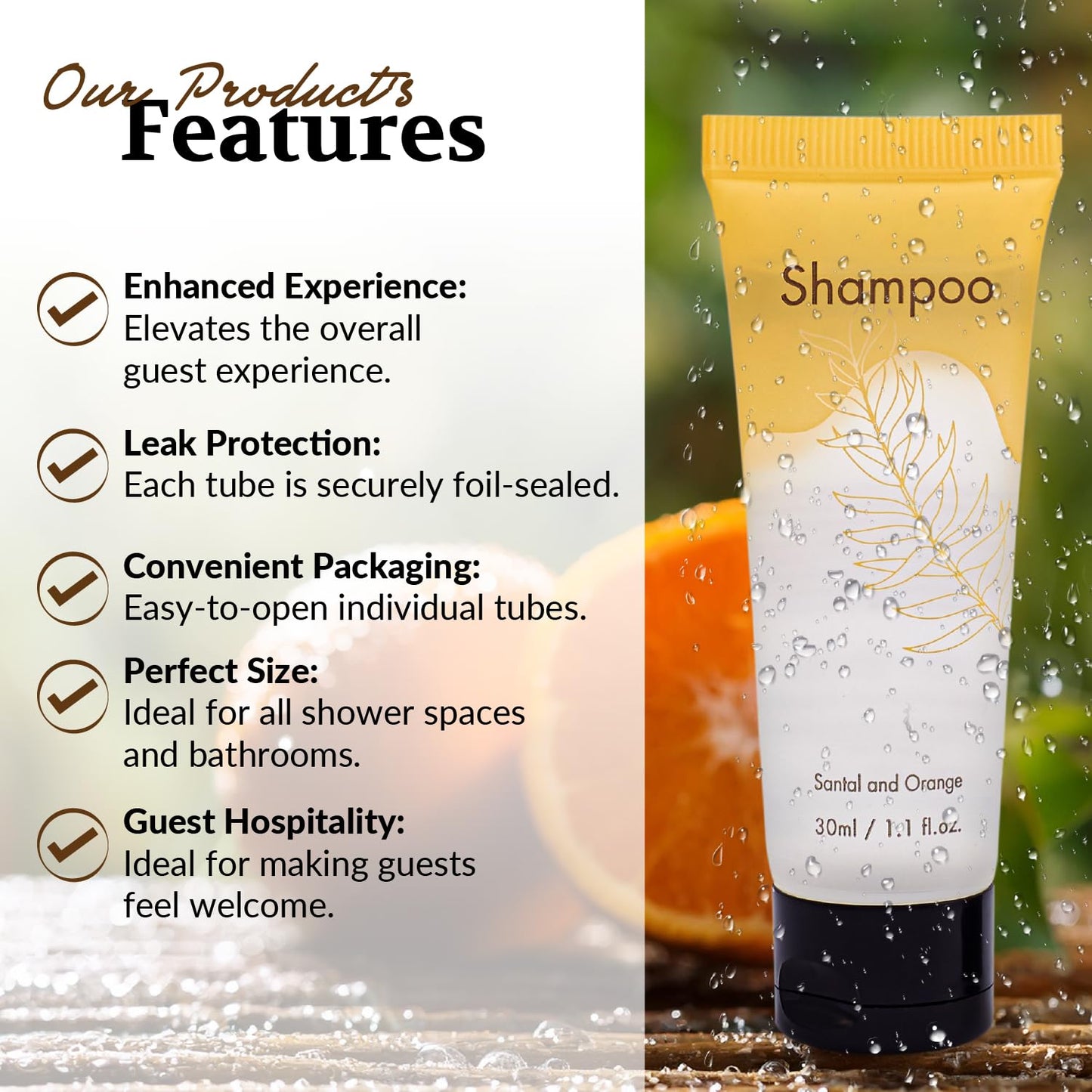 NISGUR Travel Size Shampoo Bulk 100 PCS Per Case 1 Oz Each Individually Wrapped Hotel Shampoo Bulk Hotel Toiletries And Amenities