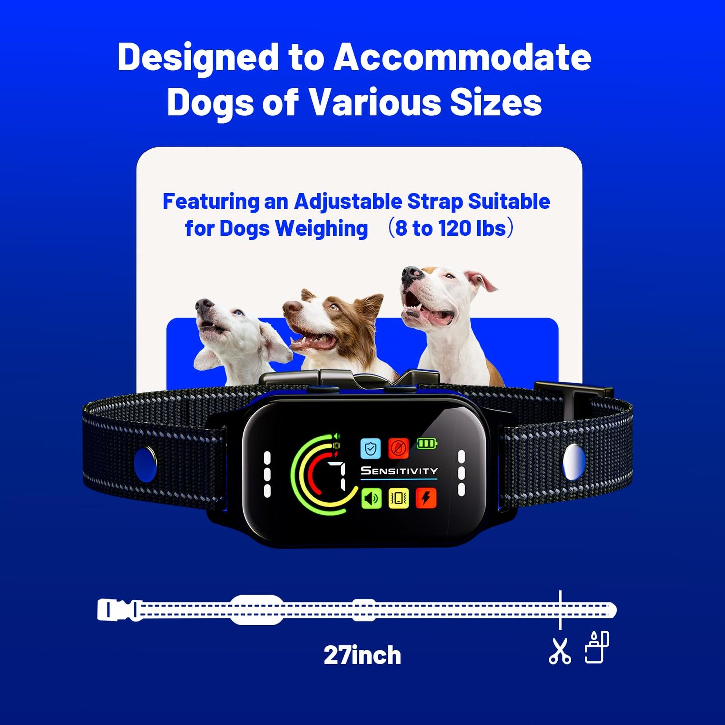 Heijace 2 Pack Dog Bark Collar, Bark Collar for Small, Medium, Large (8-120 lbs)Dogs- Smart Rechargeable Anti-Barking Training Collar with 7 Adjustable Sensitivity-Bark Shock Collar with Beep Vibratio