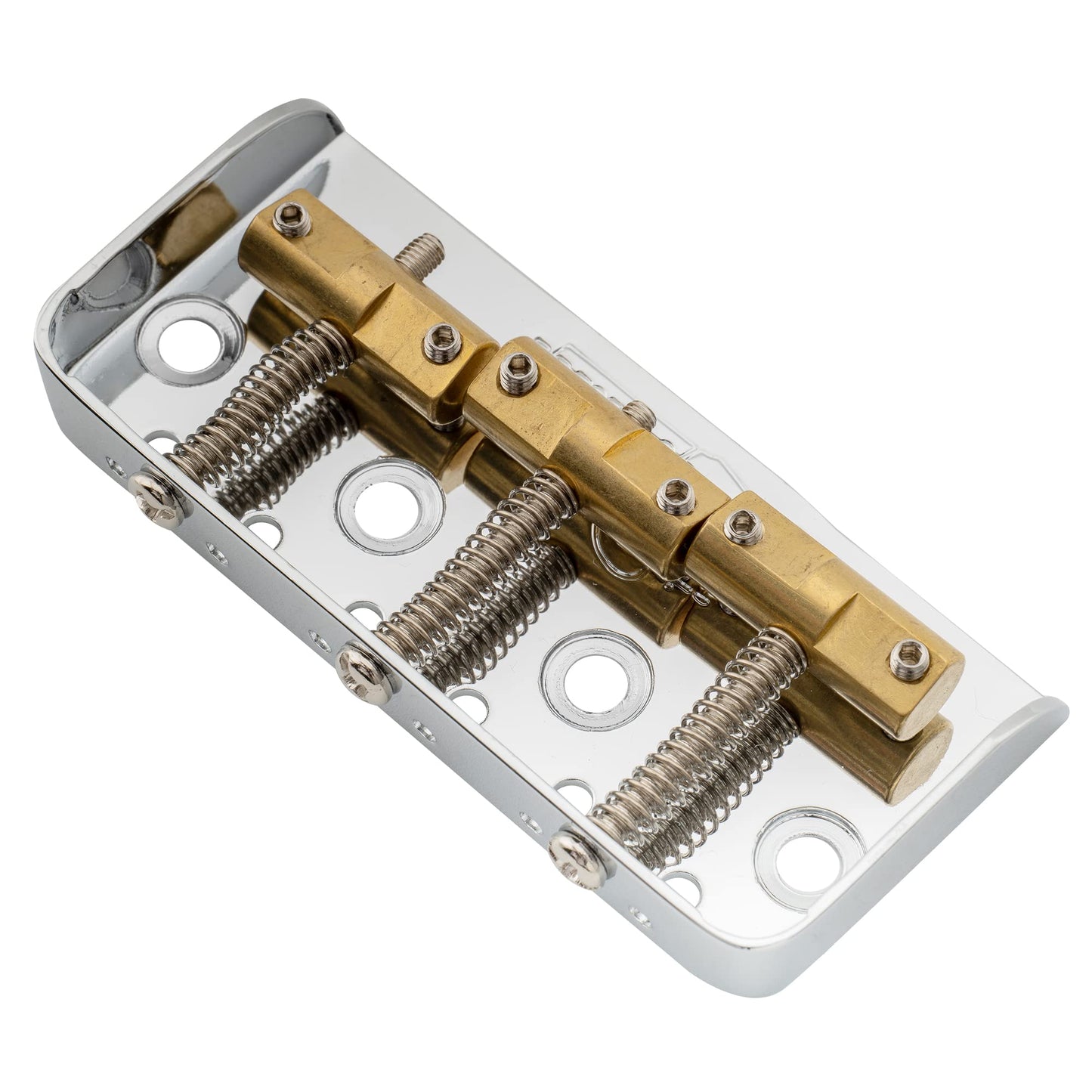 Wilkinson WTBS Short Telecaster Bridge Compensated Brass Saddles for Vintage Humbucker Tele Style Electric Guitar, Chrome