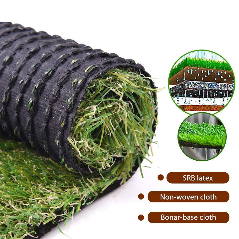ALTRUISTIC Thick Realistic Artificial Grass Mat Customized Sizes, 3ft x 10ft Synthetic Fake Astro Turf Indoor Outdoor Garden Lawn Landscape, Faux Grass Rug with Drainage Holes