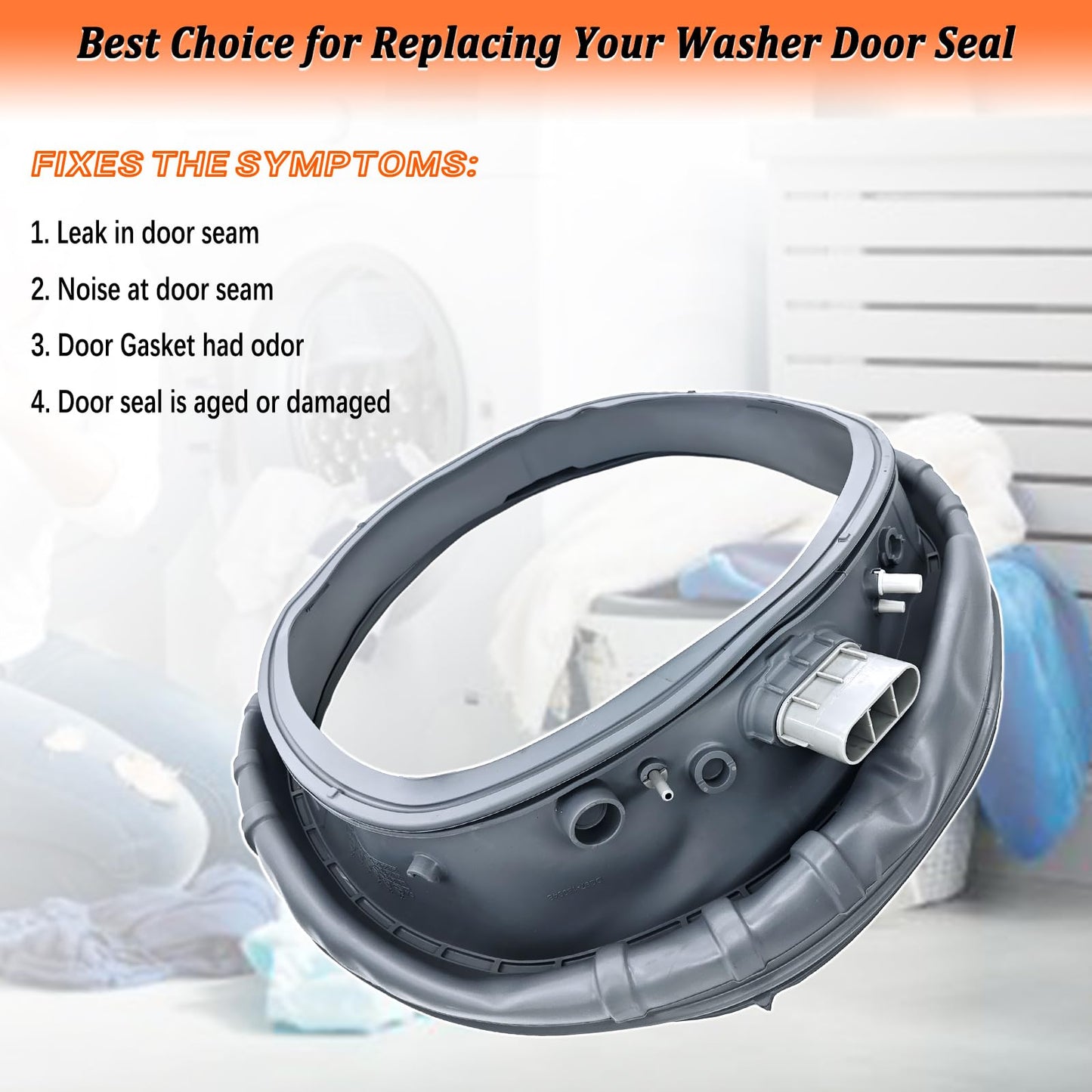 Upgraded DC97-18094B Washer Door Boot Seal for Washing Machine WF42H5000AW/A2 WF42H5100AW/A2 WF42H5200AF/A2 WF42H5200AP/A2 WF42H5200AW/A2 Door Bellow Gasket Diaphragm AP5917067 PS9606239