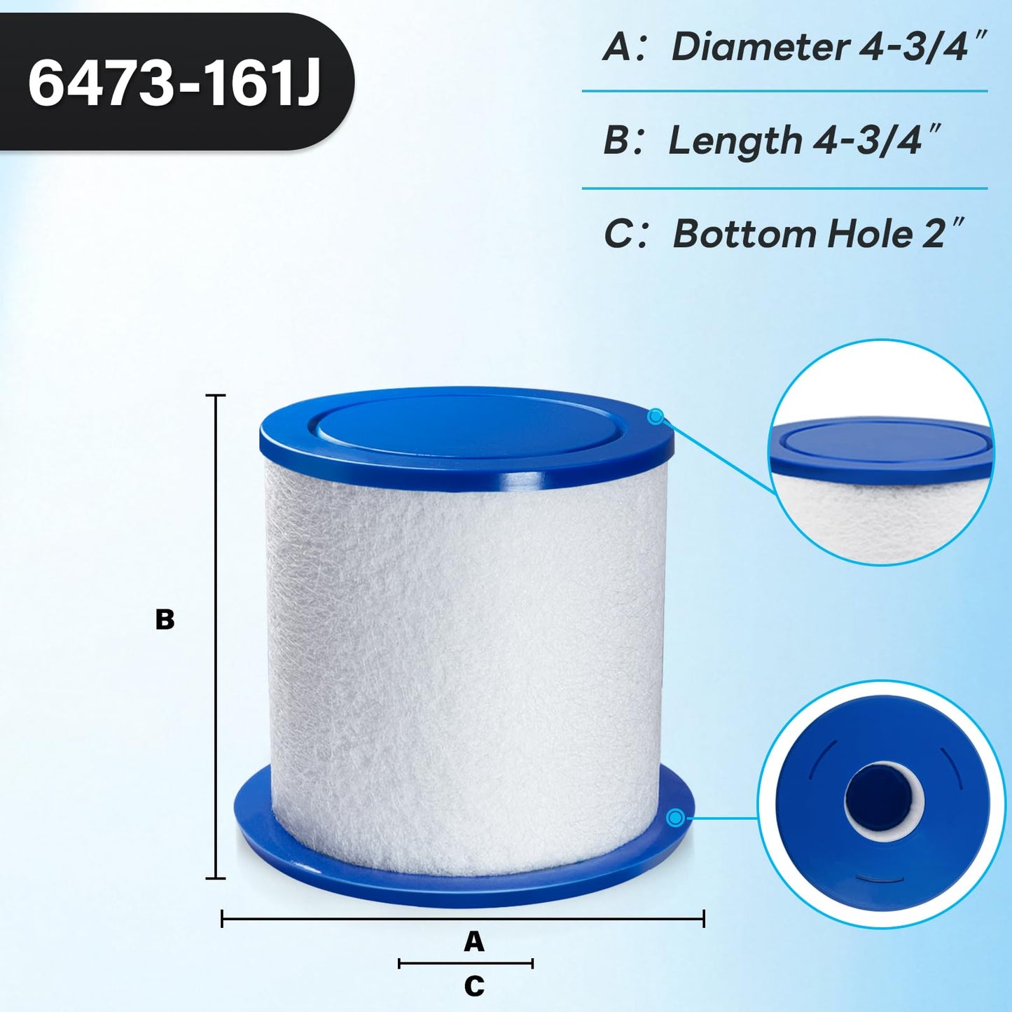 6473-161 Depth Load Filter – Compatible with Jacuzzi J-415, J-425, J-435, J-445, J-465, J-470, J-475, J-480, J-485, J-495 2012+, and J-500 2015+ Spa – Replacement for J-400, J-500, J-LX Filter, 2 Pack