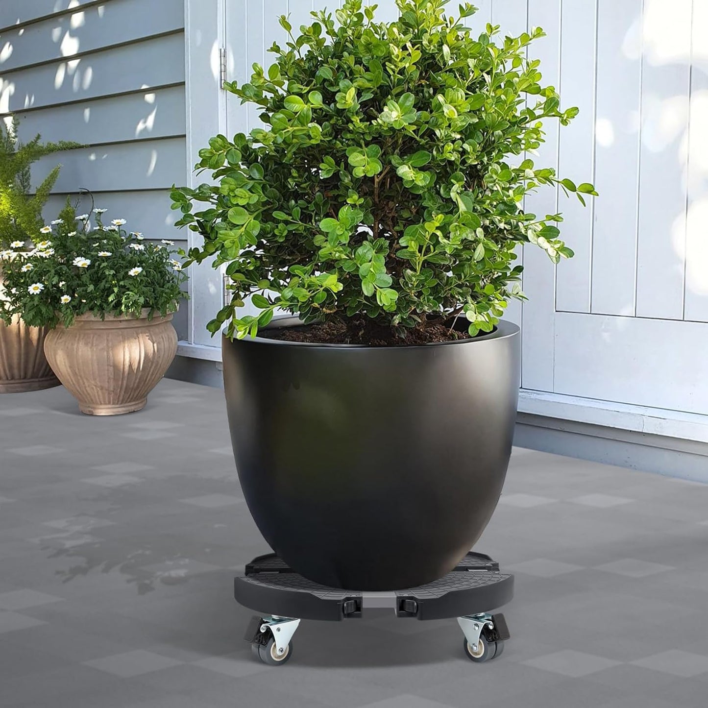 W B D WEIBIDA Plant Caddies with Wheels 2 Pack Heavy Duty Rolling Plant Stand Large Potted Plant Dolly Cart Garden Pot Mover