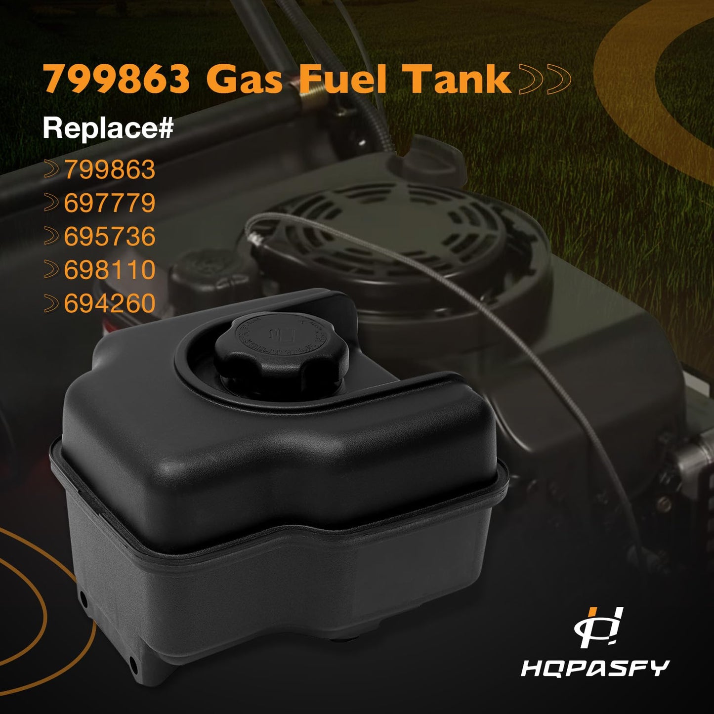 799863 Fuel Tank with Cap Compatible with Briggs & Stratton Most 121000, 122000 Model Engines Replaces# 799863 694260 698110 695736 697779