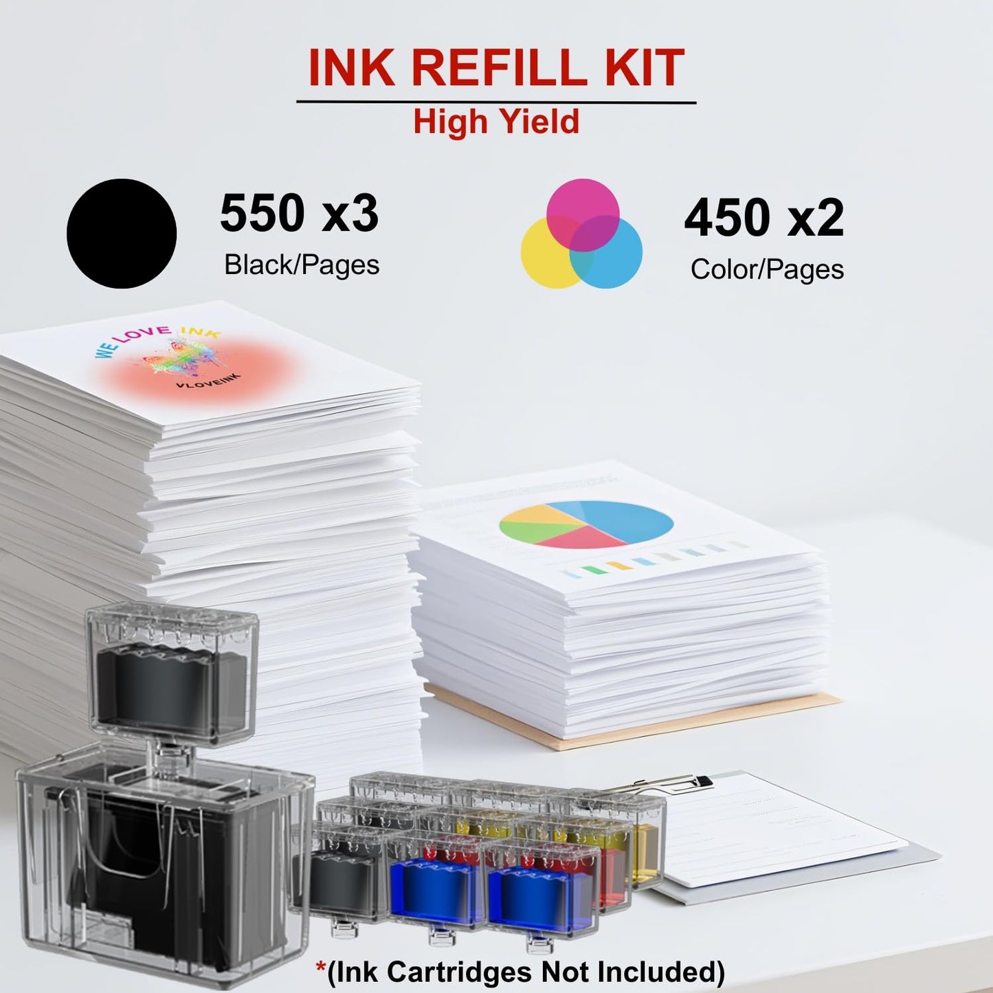 275XL 276XL Ink Refill Kit for Canon 276XL 275XL Ink Cartridges for Canon PIXMA TS3720 Ink TR4720 TR4725 TS3722 TR4700 TS3522 TS3500 TS3520 TS3700, 9 Pack (3BK/2C/2M/2Y)
