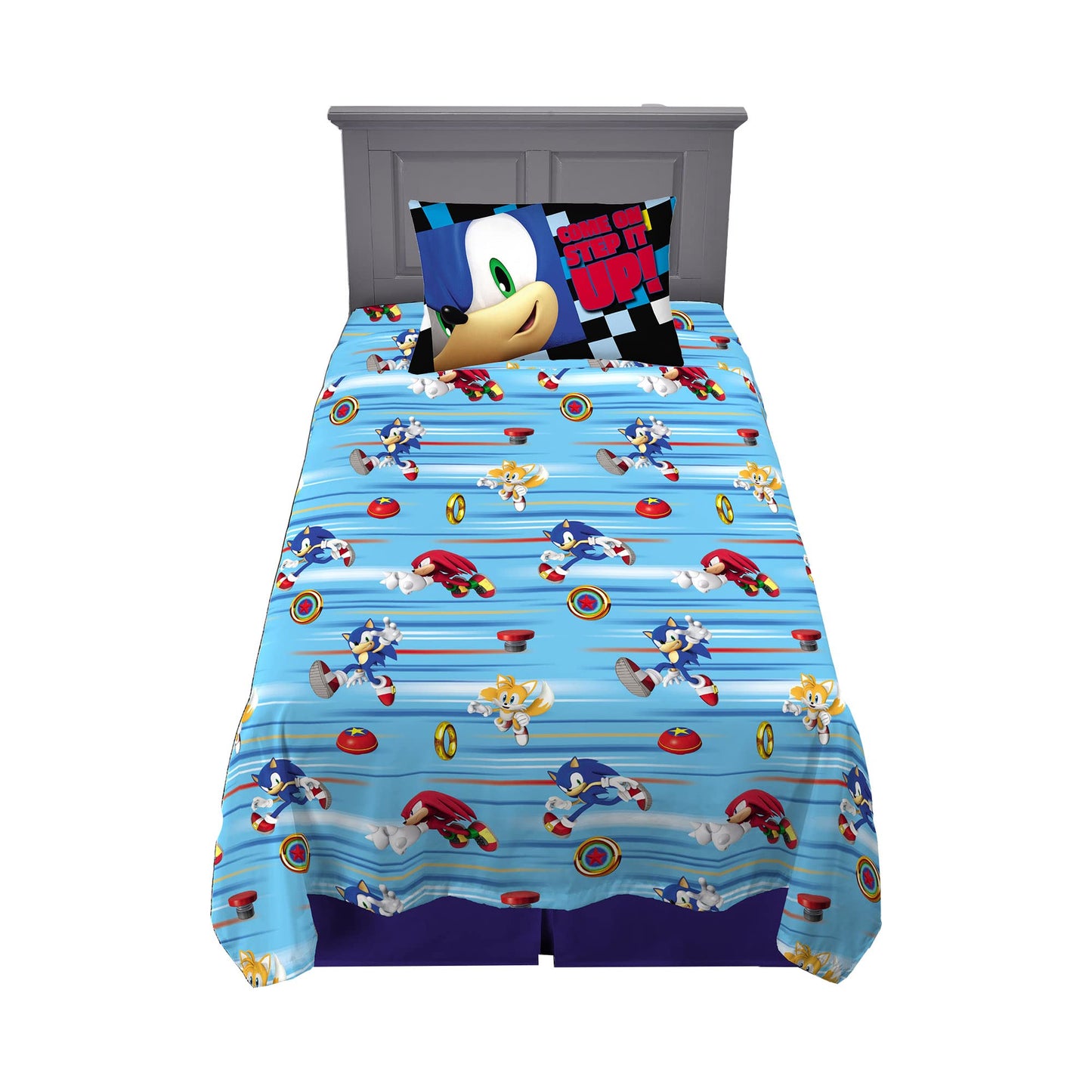 Sonic The Hedgehog Anime Kids Super Soft Comforter and Sheet Set, 5 Piece Twin Size by Franco