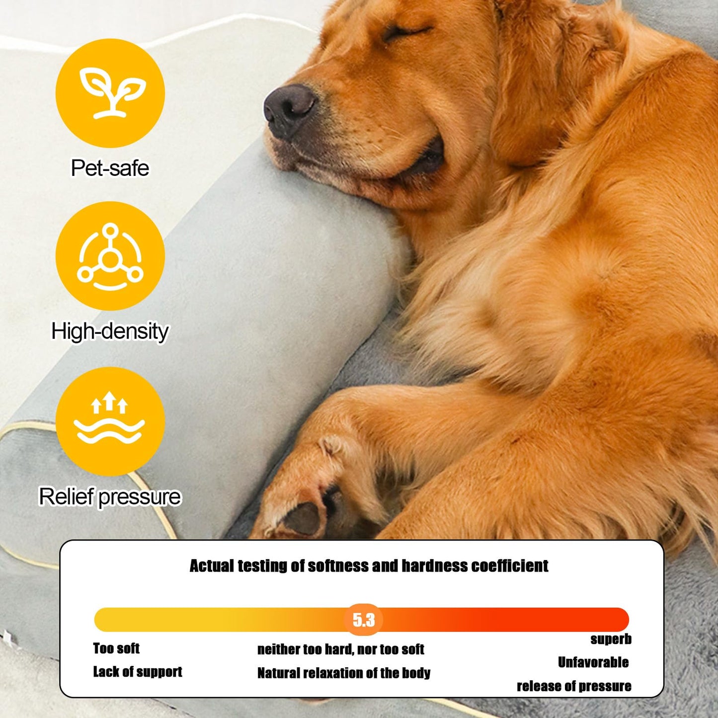 Dog Bed, Orthopedic Dog Beds for Medium Large Dogs,Washable Dog Pet Bed with Washable Removable Cover Soft Cotton Dog Couch XL100*60 * 16cm