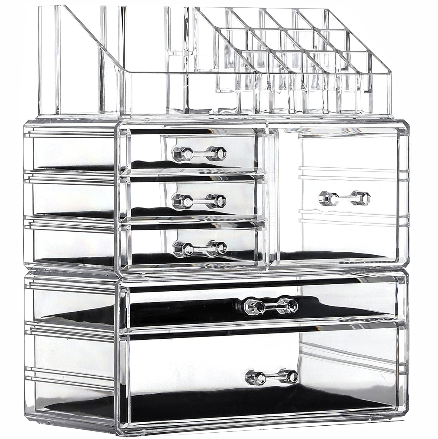 Clear Cosmetic Organizer - Easily Organize Cosmetics, Jewelry and Hair Accessories. Clear Design for Easy Visibility.Set of 3