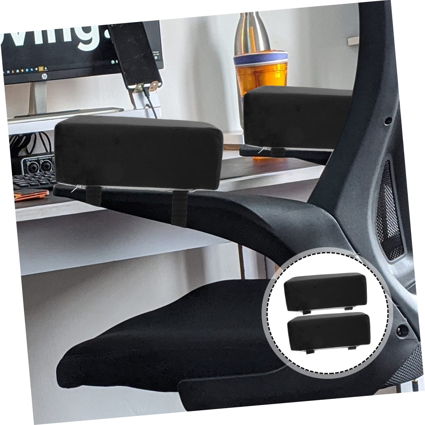 DOITOOL Chair Armrest Covers for Office and Home Chairs Ergonomic Soft Armrest Pads 2 Pieces Pressure Relief Elbow Cushions 10.62X4.13X3.93 Inch for Comfortable Work and Gaming