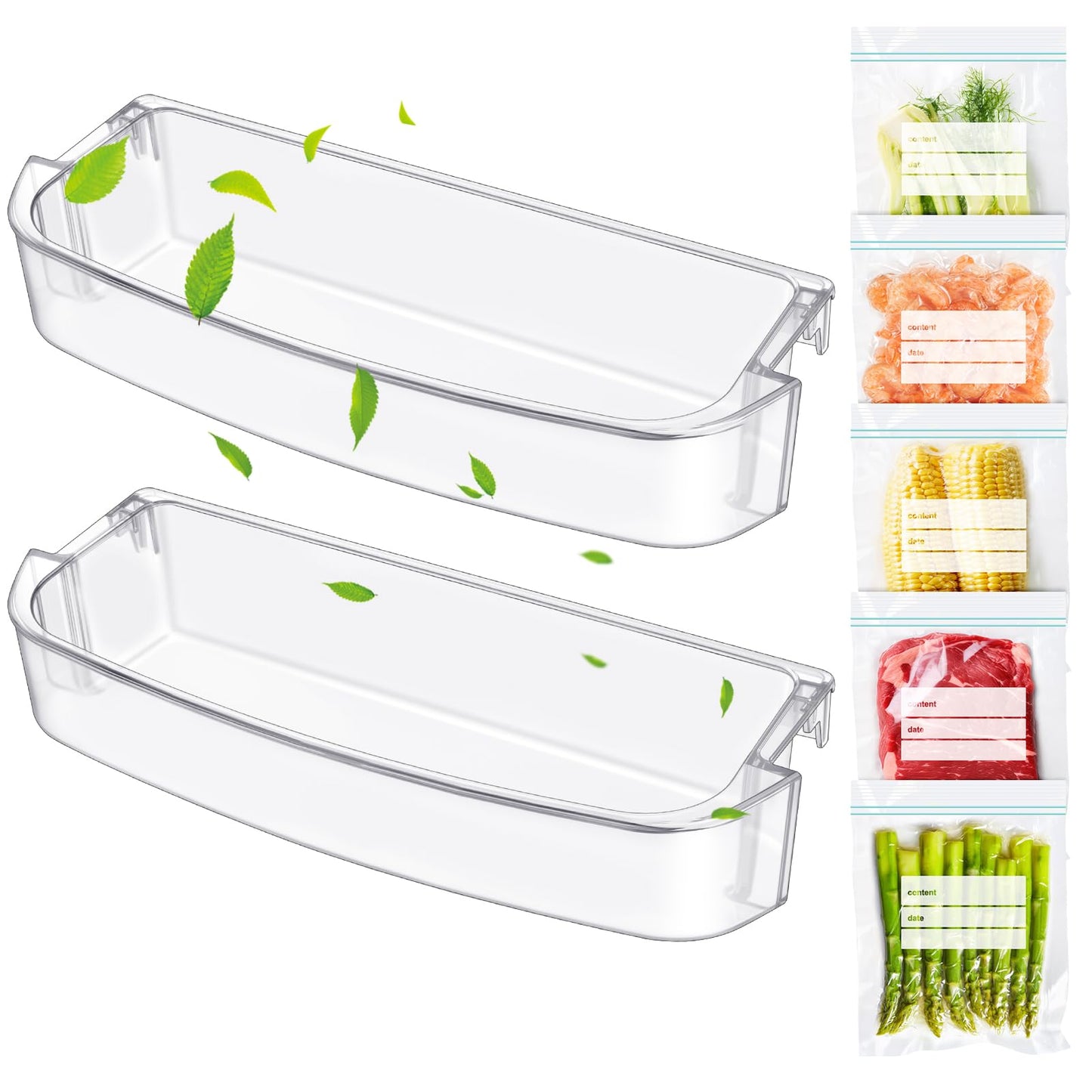 (2 PACK)UPGRADED WPW10451873 Refrigerator Door Shelf Replacement Compatible with Whirlpool Kenmore Refrigerator Door Bin 5GT311FFEW00 WRS571CIDM01 WRS571CIHZ04 WRS571CIHZ01,Replace W10451873 AP6021633