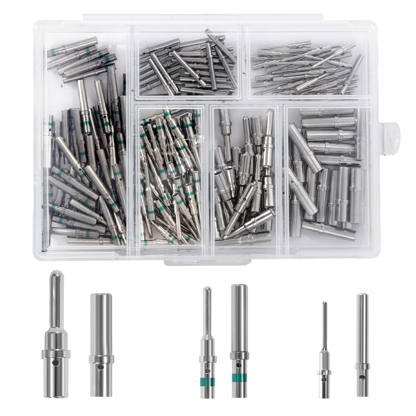 200PCS Pin Connectors for Deutsch Connector Kit - Premium Solid Contacts for Reliable Connections| Size 12 16 20 DTP DT DTM Connector Kit| Durable and Easy to Install for Automotive and DIY Projects