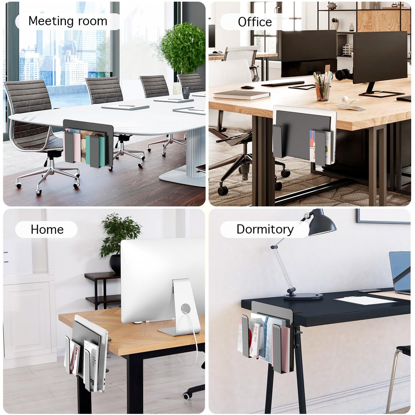 WYYHAA Adjustable Desk Side Laptop Mount, Metal Hanging Notebooks Desk Holder Punch-Free Clamp on for MacBook Pro, Documents with Anti-Scratch Silicone