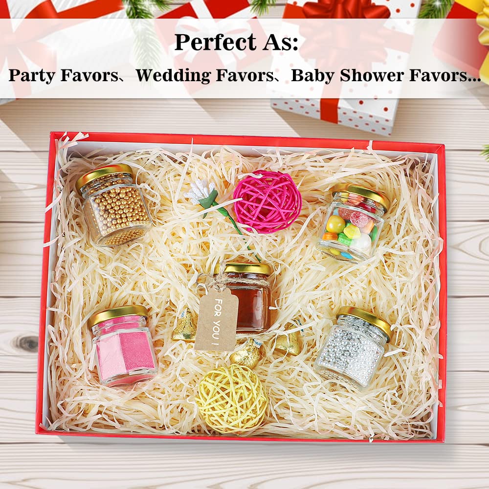 60 Pack Small Glass Jars with Airtight Lids, 1.5 oz Mini Hexagon Honey Jars for Wedding Favors, Baby Shower Favor, Party, Mason Jar for Crafts - Canning Container for Spices, Candles, Jam, Candy
