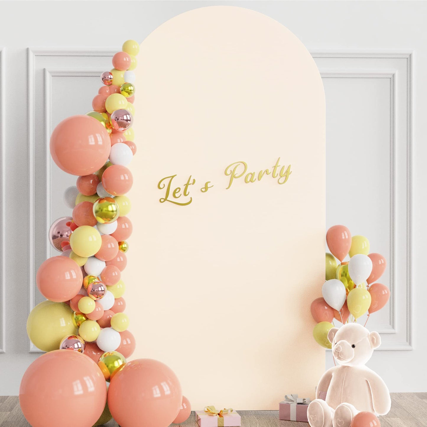 Wokceer 6.6 FT Wedding Arch Backdrop Stand and Cover, Metal Arch for Birthday Party, Wedding Ceremony, Bridal Baby Shower, Event Decor