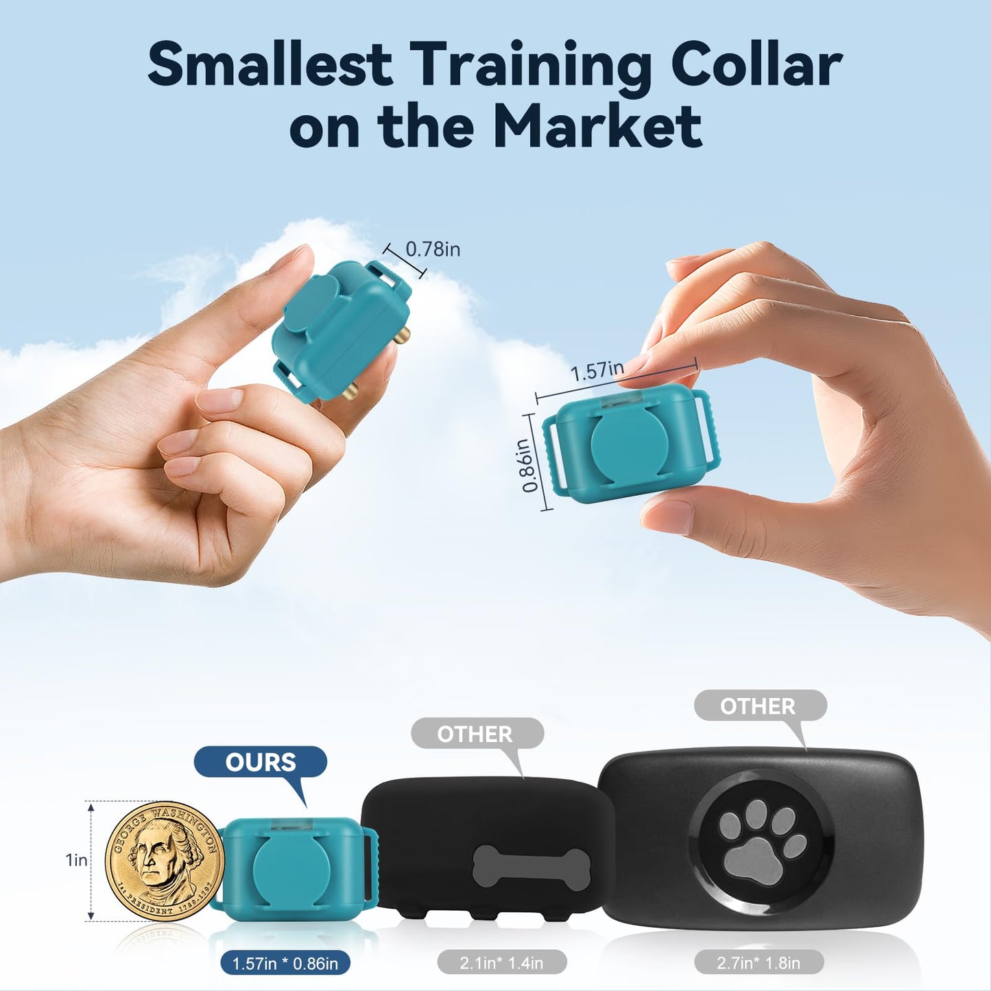 Bark Shock Collar Small Dog 5-15lbs & Medium Dogs,Lightest Dog Training Collar with Remote 2000ft,3 Training Modes Beep, Vibrate and Safe Shock,0-99 Precise Adjustment,Waterproof Rechargeable,Blue